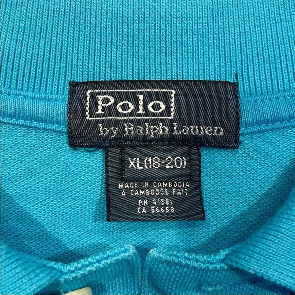 Boys Youth Size XL Short Sleeve Aqua Blue